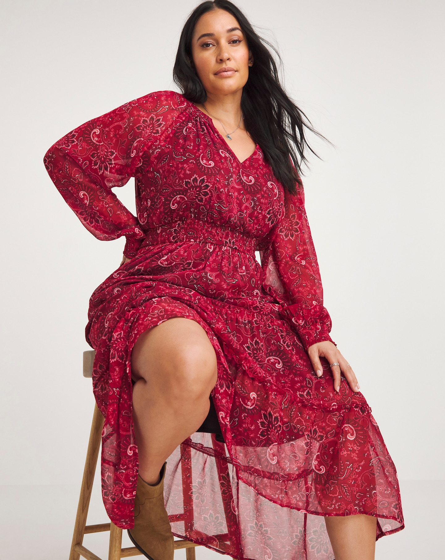 Joe Browns Red Radiant Paisley Dress Marisota