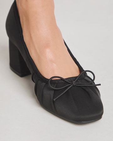 Dreamer Block Heel Ballerina Shoes - Extra Wide Fit (EEE)