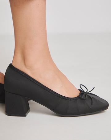 Dreamer Block Heel Ballerina Shoes - Extra Wide Fit (EEE)