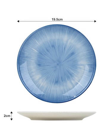 Waterside Blue Reactive Glaze 12 Piece Diner Set