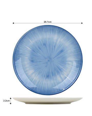 Waterside Blue Reactive Glaze 12 Piece Diner Set