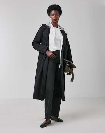 Black Denim Hooded Trench