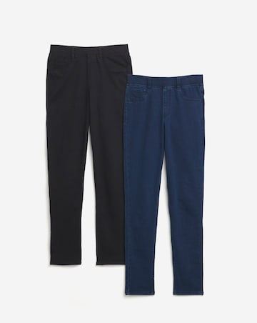 2 Pack Indigo/Black Slim Leg Jeggings