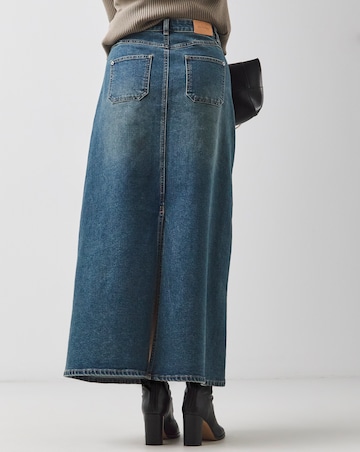 Western Blue Utility Full Denim Skirt