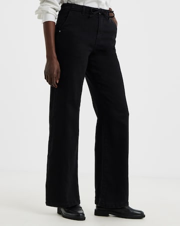 Black Cosy Wide Leg Jeans