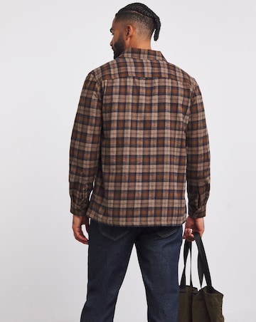 Wool Blend Checked Zip Through Overshirt