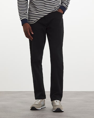 Straight Fit Stretch Gabardine Jean Black