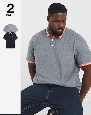 Jack & Jones Premium Paulos Tipped Polo 2 Pack - Multi