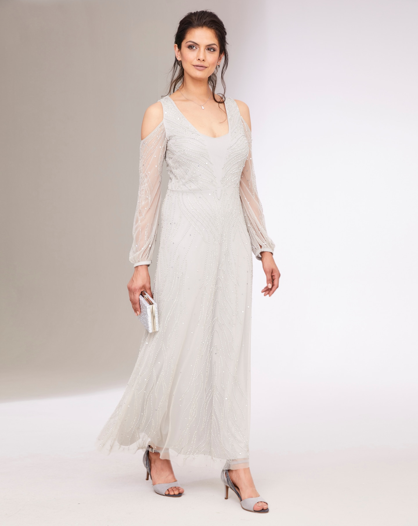 joanna hope stretch beaded maxi dress