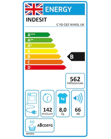 Indesit C YD C82 WWGL UK Condenser Tumble Dryer 8kg - White