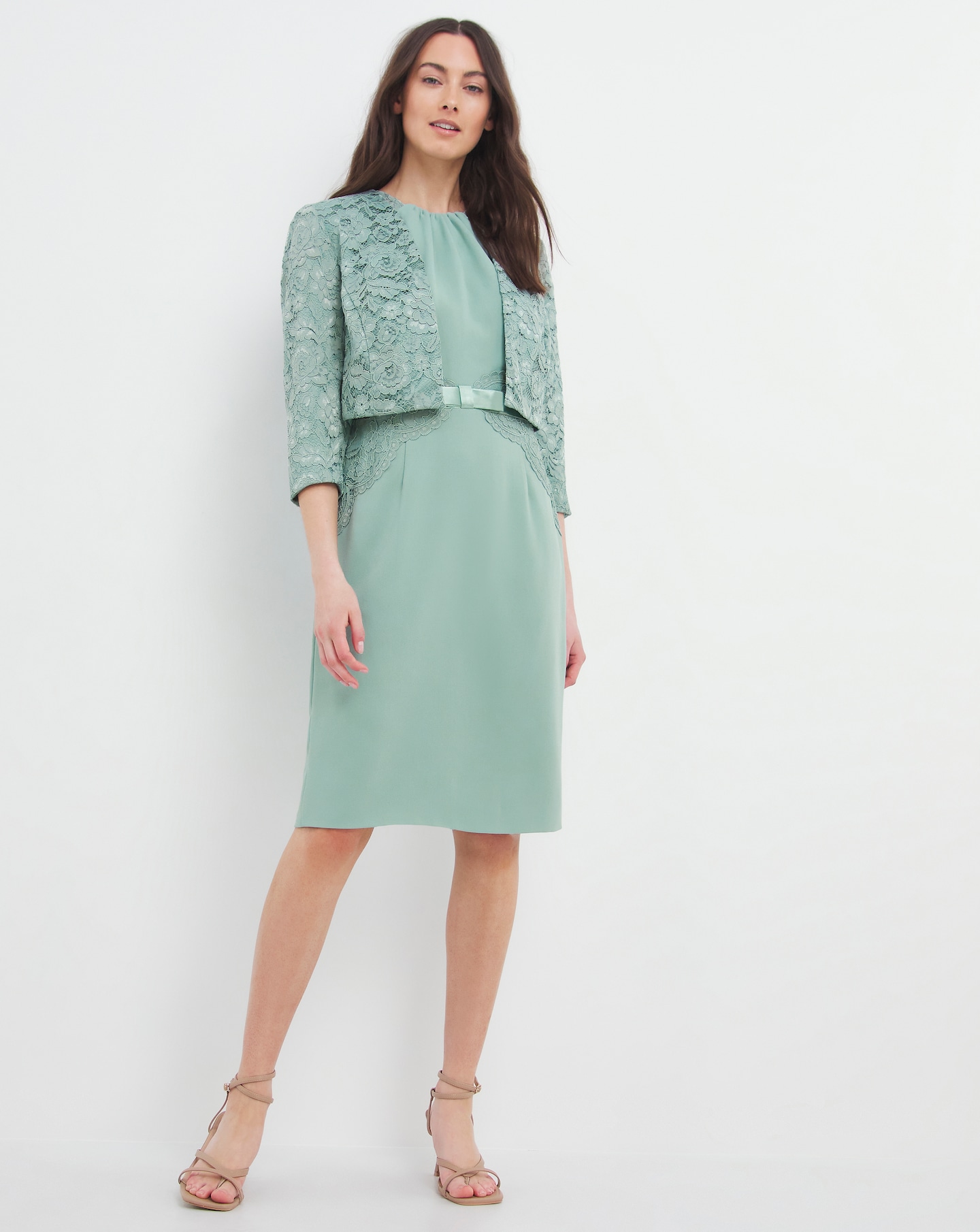 Joanna hope lace trim dress and jacket hotsell