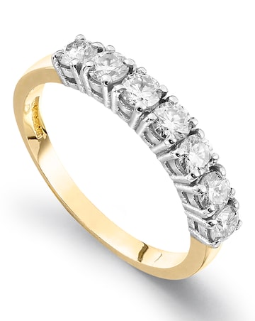 Moissanite 9 Carat Gold 1 Carat Half Eternity Ring