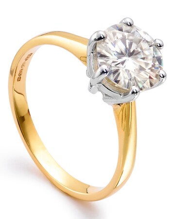 Moissanite 9 Carat Gold 2 Carat Ring