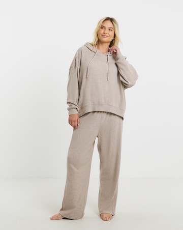 Figleaves Supersoft Rib Knit Lounge Set Beige