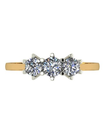 Moissanite 9CT Gold 3 Stone Ring