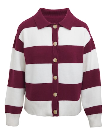 Stripe Collar Cardigan