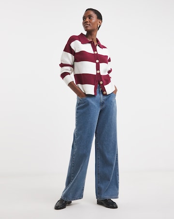 Stripe Collar Cardigan