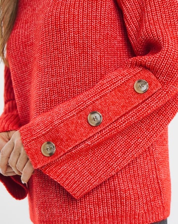 Re-luxe Paprika Button Sleeve Jumper
