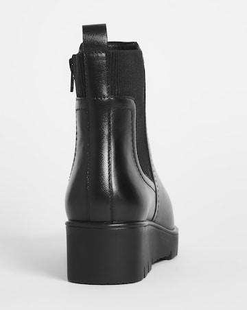 Leather Low Wedge Chelsea Boot EEE Fit