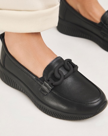 Carol Leather Sporty Loafer Trainers - Wide Fit (E)