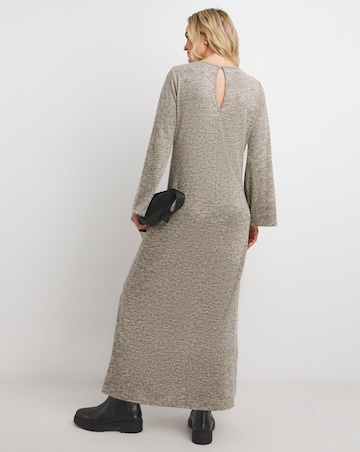 Crew Neck Long Sleeve Seam Maxi Dress