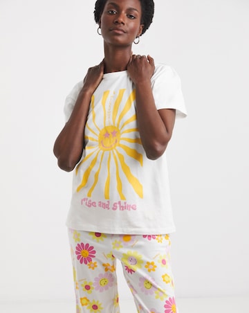 Smiley World Cotton Wide Leg Pyjama Set