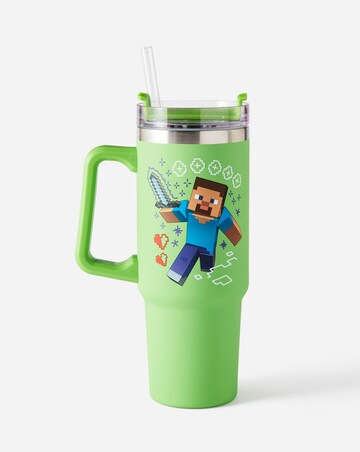 Minecraft Green 900ml Insulated Cup and Straw
