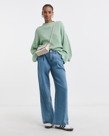 Green Waffle Jumper