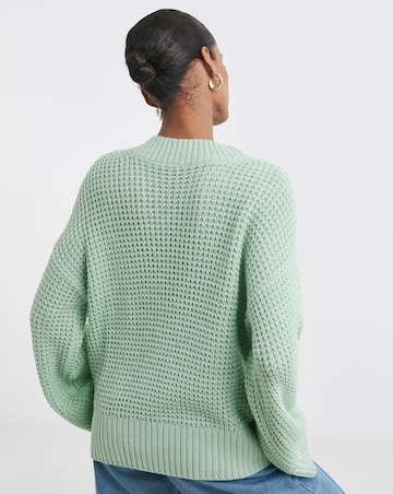 Green Waffle Jumper