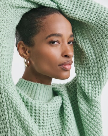 Green Waffle Jumper