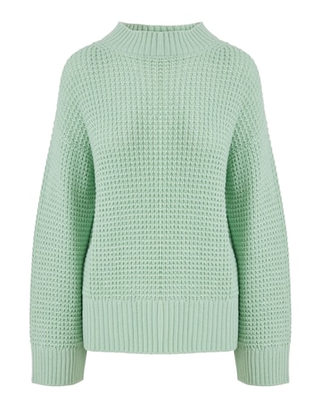 Green Waffle Jumper