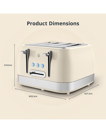 Swan Retro Revive 4 Slice Toaster Cream