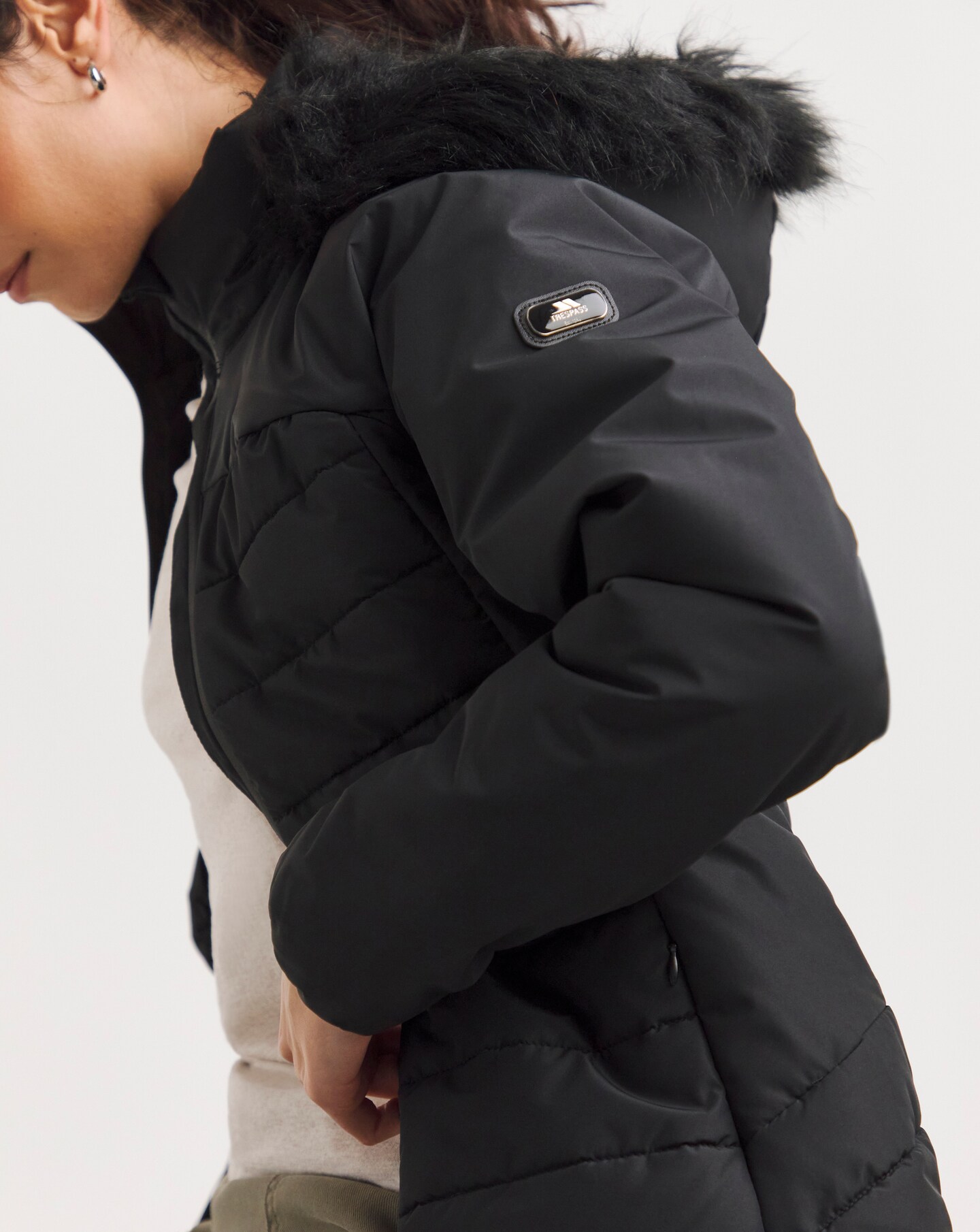Trespass black puffer jacket cheap