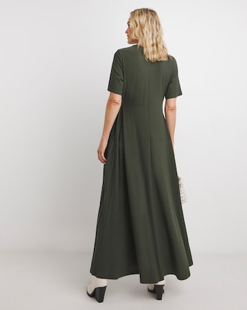 Asymmetric Pleated Panel Maxi Dress