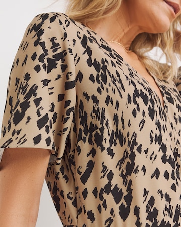Printed Pleated Kilt Dress