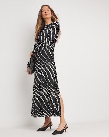 Long Sleeve Drape Detail Dress