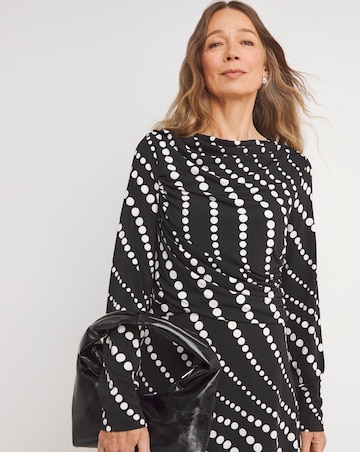 Long Sleeve Drape Detail Dress