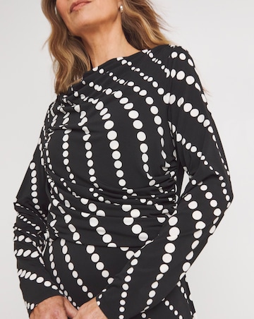 Long Sleeve Drape Detail Dress