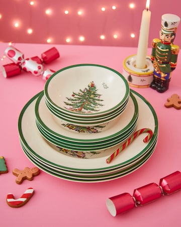 Spode Christmas Tree 12 Piece Dinner Set