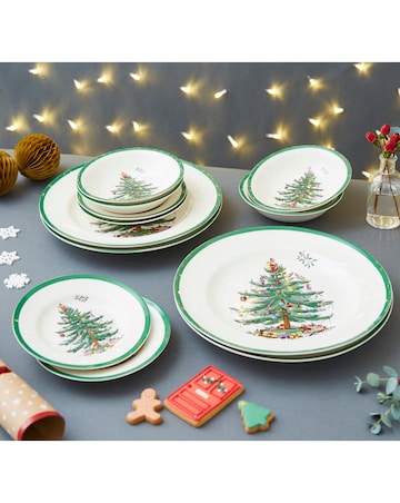 Spode Christmas Tree 12 Piece Dinner Set