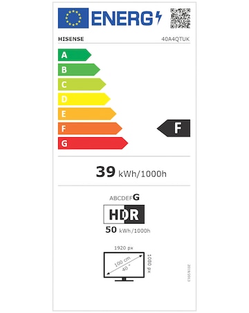 Hisense 40A4QTUK 40in Full HD LED Smart TV with Freely