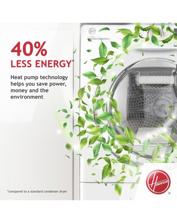 Hoover H-Dry 300 HLEH8A2DE Wifi Connected 8kg Heat Pump Tumble Dryer - White