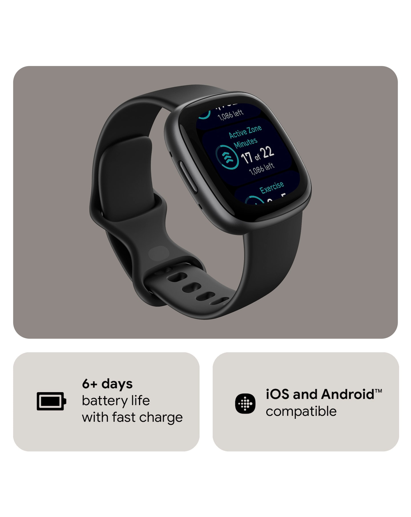 Fitbit versa on sale watch black