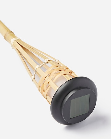 Set of 4 Bamboo Solar Stake Lights