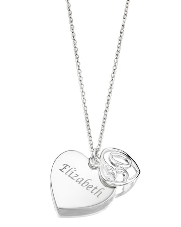 Sterling Silver Personalised Double Heart Special Age Pendant