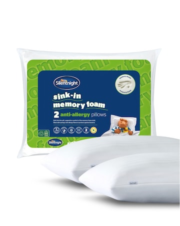 Silentnight Sink-In Anti-Allergy Memory Foam 2 Pack Pillow