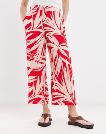 Printed Cropped Wide Leg Culotte
