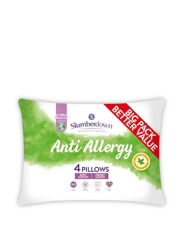 Slumberdown Anti Allergy Soft Support 4 Pack Pillows