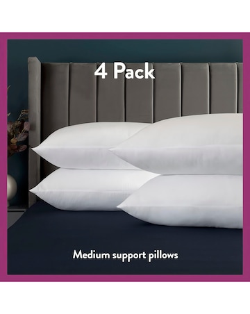 Slumberdown Feels Like Down Medium Support 4 Pack Pillows