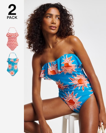 Value 2 Pack Ruffle Bandeau Swimsuits
